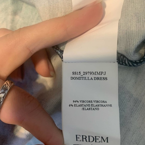 Erdem Blue Domitilla Fit and Flare Dress Size 12 - Picture 13 of 15